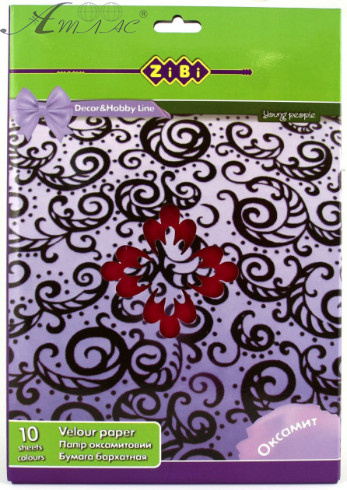 Папір кольоровий, набір Zibi Оксамитовий А4 10 кольорів ZB.1913 Папір кольоровий, набір Zibi Оксамитовий А4 10 кольорів ZB.1913