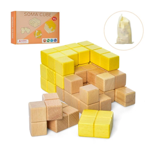 Игрушка Деревянная Логическая головоломка Soma Cube MD1755 Игрушка Деревянная Логическая головоломка Soma Cube MD1755