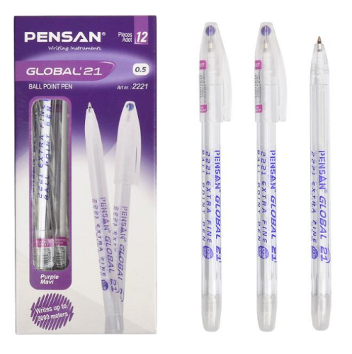 Ручка шариковая Global Pensan фиолетовая 0,5мм. Турция  05345 