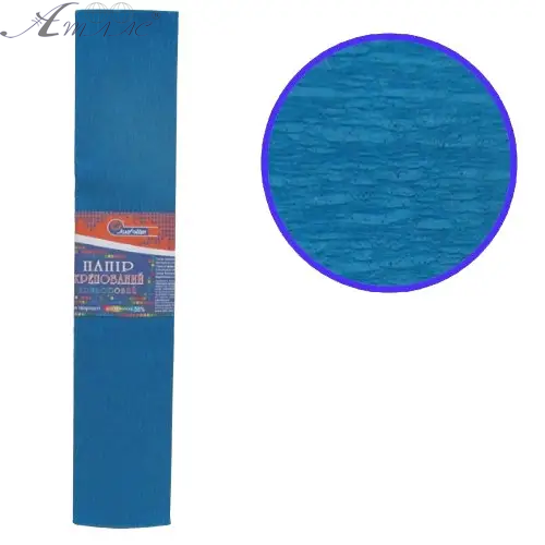 Папір гофрований Блакитний темний 50х200см 55% ціна за 10шт  KR55-8008 фото 2