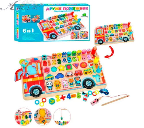 Іграшка Дерев'яна Друже Пожежник мульти дошка MD1960 Іграшка Дерев'яна Друже Пожежник мульти дошка MD1960