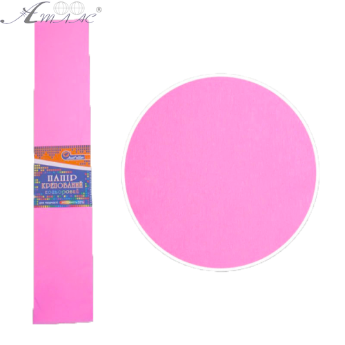 Папір гофрований Рожевий 50х200см 55% ціна за 10шт  KR55-8004