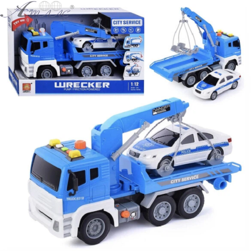 Игрушка Машинка Эвакуатор + Полиция инерционная свет и звук 31 см  WY831B фото 2