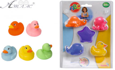 Іграшка Пищалка-бризкалка Каченя або морські мешканці 1 шт Simba 4010371 Іграшка Пищалка-бризкалка Каченя або морські мешканці 1 шт Simba 4010371