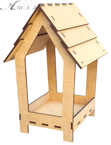 Кормушка окрашенная № 11/1 морилка под лаком 18 х 17 х 26 см AS-4312 Кормушка окрашенная № 11/1 морилка под лаком 18 х 17 х 26 см AS-4312