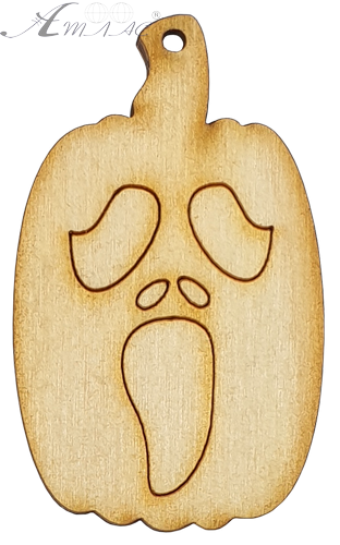 Фигурка фанерная - Тыква с маской Крик 4 x 6 см AS-4619, В-0215 Фигурка фанерная - Тыква с маской Крик 4 x 6 см AS-4619, В-0215