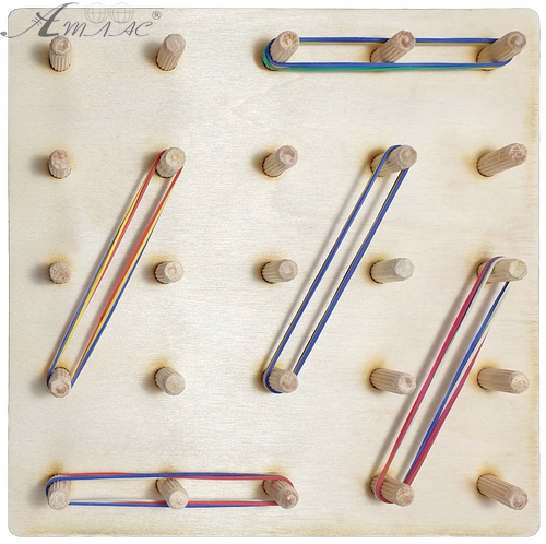 Геоборд или Планшет Математический 20 х 20см - 25 деревянных стоек + 15 резинок AS-7126 Геоборд или Планшет Математический 20 х 20см - 25 деревянных стоек + 15 резинок AS-7126