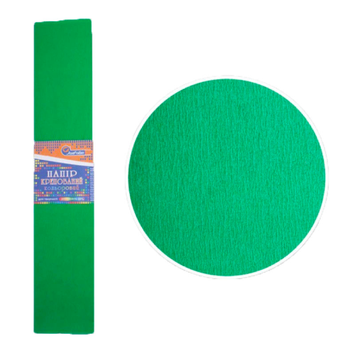 Бумага гофрированная Зеленая 50х200см 55% цена за 10шт  KR55-8031