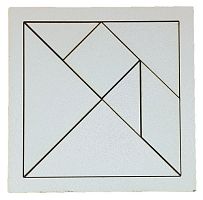 Танграм из МДФ белый с 1 стороны 12 х 12 см  AS-7113 
