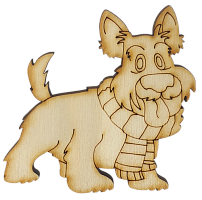 Фигурка фанерная - Песик с усами 7,2 см AS-4692, В-0117