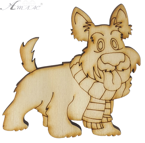 Фигурка фанерная - Песик с усами 7,2 см AS-4692, В-0117 Фигурка фанерная - Песик с усами 7,2 см AS-4692, В-0117