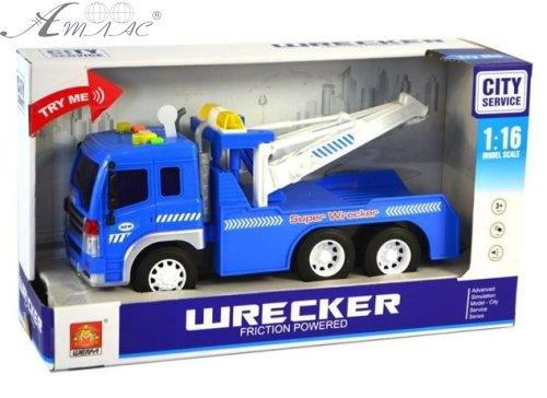 Игрушка Машинка Эвакуатор с Краном инерционная свет и звук 26 см  WY330B