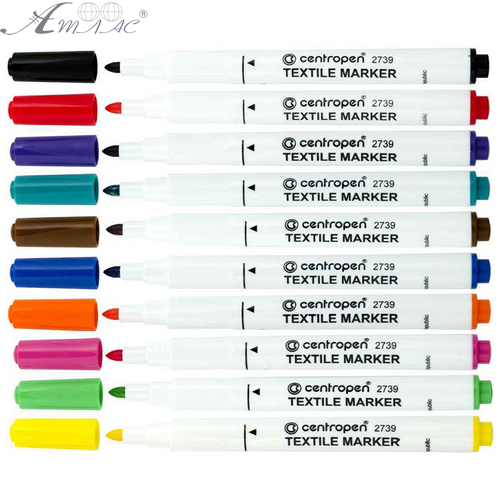 Маркер для Тканини Centropen 3.9мм набір 10кол. 2739/10