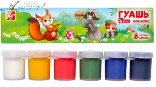 Гуаш набір Луч - Зоо Міні 6 кольорів 15мл (блок-тара) 19С 1250-08 Гуаш набір Луч - Зоо Міні 6 кольорів 15мл (блок-тара) 19С 1250-08
