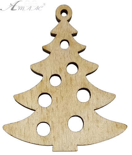 Фигурка фанерная - Елка маленькая с отверстиями 5 см AS-4646, В-0107 Фигурка фанерная - Елка маленькая с отверстиями 5 см AS-4646, В-0107
