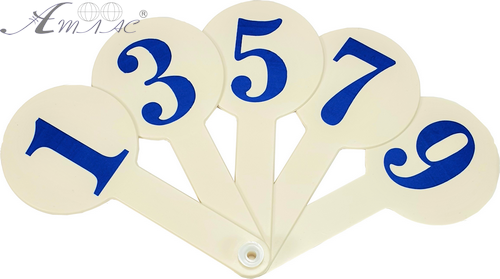 Веер Цифр НОВЫЙ от 1 до 10, белый пластик AS-0005, К-7375 Веер Цифр НОВЫЙ от 1 до 10, белый пластик AS-0005, К-7375