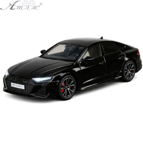 Машинка Автопром Audi RS7 Sportback черная металл свет звук 20см  AP7754