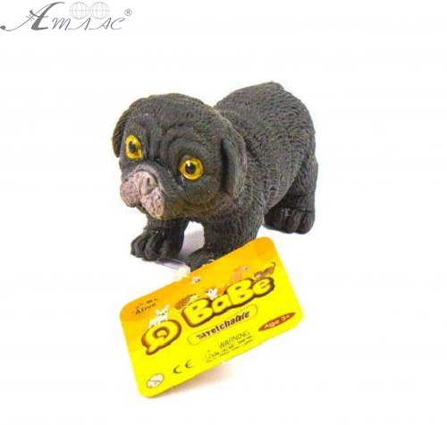 Игрушка Силиконовая тянучка собака Мопс черный 8,5 см 05419 Игрушка Силиконовая тянучка собака Мопс черный 8,5 см 05419