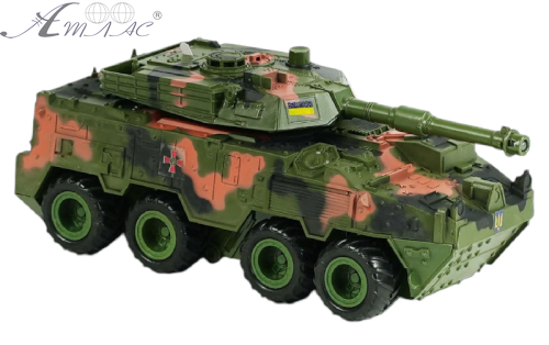 Игрушка Танк колесный инерционный свет звук 25см в коробке 24186 Игрушка Танк колесный инерционный свет звук 25см в коробке 24186