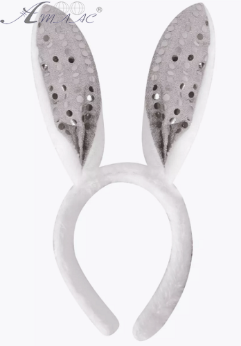 Игрушки Обруч Ушки Зайки меховые с пайетками 26см серебро 04899 Игрушки Обруч Ушки Зайки меховые с пайетками 26см серебро 04899