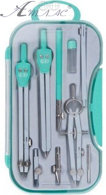 Готовальня 9 предметів Zibi зелена ZB.5314CL-04