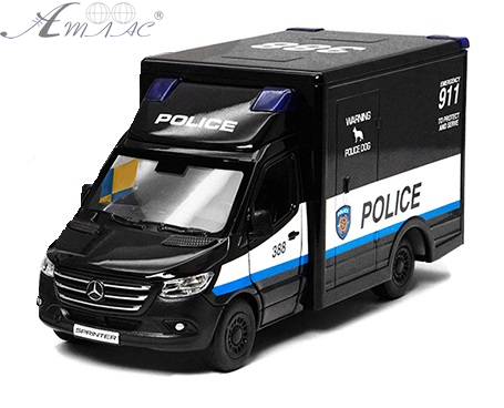 Машинка Kinsmart Mersedes-Benz Sprinter Police чорна будка KT5479W Машинка Kinsmart Mersedes-Benz Sprinter Police чорна будка KT5479W