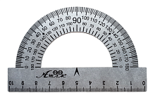 Транспортир металевий 0,4 мм твердий  AS-0245