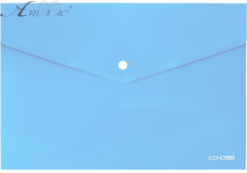 Папка на кнопці А4 Economix непрозора блакитна пастель 180мкм  31301-82