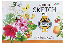 Альбом для рисования Скетчбук для маркеров клеевой (цветы) А4 250 г/м  20 листов  16920