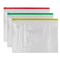 Папка на блискавці В5 Soho прозора з кишенею  S-55-B5