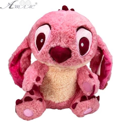 Игрушка мягкая Стич розовый  пушистый 30 см  16119