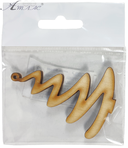 Фігурка фанерна - Ялинка маленька зигзаг 7 см AS-4642, В-0259 фото 2