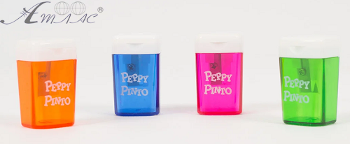 Точилка Peppy Pinto дитяча кольору мікс з контейнером В-129