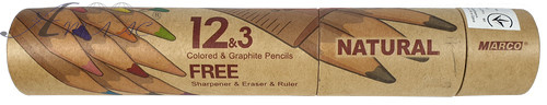 Карандаши цветные Marco Natural-Cedarlite 12 цветные + 3 графитовые + резинка + точилка + линейка 6810-15CY фото 2 Карандаши цветные Marco Natural-Cedarlite 12 цветные + 3 графитовые + резинка + точилка + линейка 6810-15CY фото 2