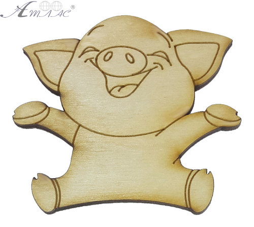 Фигурка фанерная - Свинка № 1 радостная 68 х 60 мм с магнитом AS-4802, В-0351 Фигурка фанерная - Свинка № 1 радостная 68 х 60 мм с магнитом AS-4802, В-0351