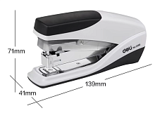 Степлер №24 25 арк. DELІ білий та чорний 14 см 0368