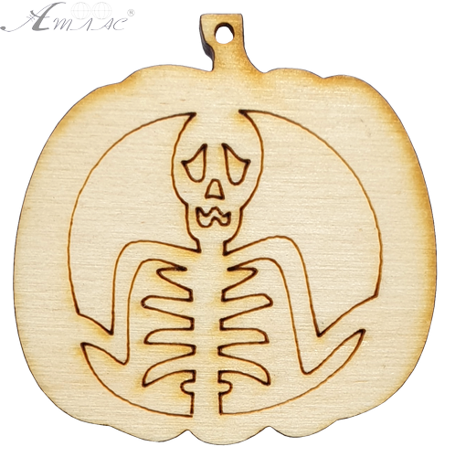Фигурка фанерная - Тыква со скелетом 5 x 5 см AS-4626, В-0212 Фигурка фанерная - Тыква со скелетом 5 x 5 см AS-4626, В-0212