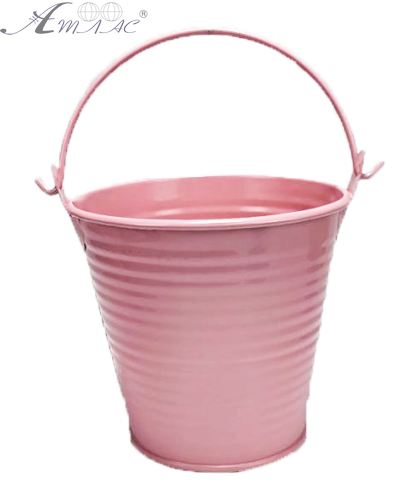 Ведерко Декоративное металл 9,5 х 9,5см Диз № 2 много полос Розовое 16539 Ведерко Декоративное металл 9,5 х 9,5см Диз № 2 много полос Розовое 16539