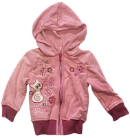 Кофта з капюшоном для дівчинки рожева з вишивкою р. 74 12888