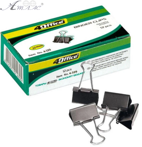 Біндер 32 мм шириною чорний Ціна за пачку 12шт! 4-329 Біндер 32 мм шириною чорний Ціна за пачку 12шт! 4-329