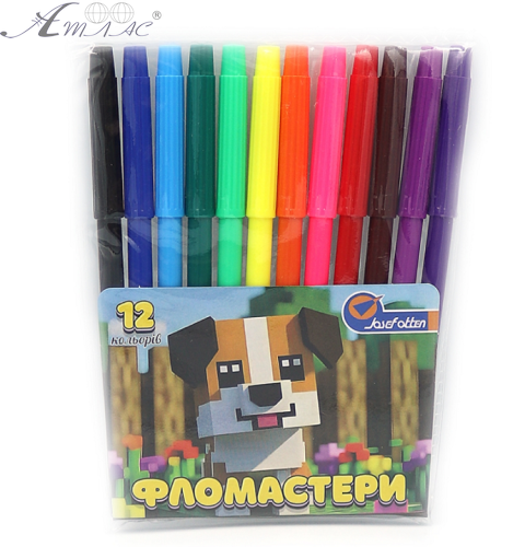 Фломастери Josef Otten 12 кольорів Песик  828-12F