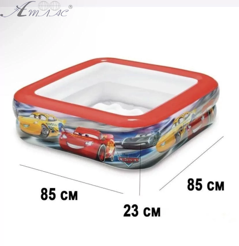 Бассейн Intex квадратный мягкое надувное дно Тачки 85-85-23см 57101 фото 2 Бассейн Intex квадратный мягкое надувное дно Тачки 85-85-23см 57101 фото 2