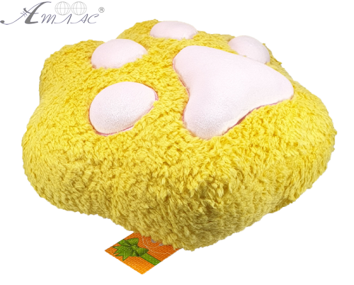 Игрушка мягкая подушка оттиск лапки Желтая 30 х 25 х 15 см  17539 фото 2