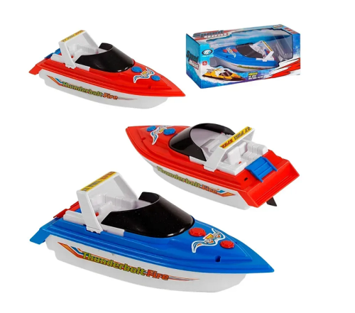 Игрушка Катер 22см на батарейках синий, красный 3809B Игрушка Катер 22см на батарейках синий, красный 3809B