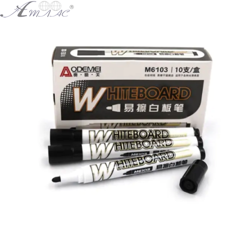 Маркер сухостираемый Aodemei круглый черный  M6103ВК