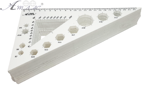 Треугольник 22 см большой с транспортиром, супер-белый AS-0613 фото 2 Треугольник 22 см большой с транспортиром, супер-белый AS-0613 фото 2