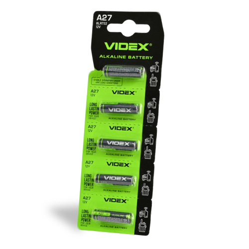 Батарейка 27A Videx Alkaline 12V 7,7х28мм 1шт до 07,2030г 03547 фото 2 Батарейка 27A Videx Alkaline 12V 7,7х28мм 1шт до 07,2030г 03547 фото 2