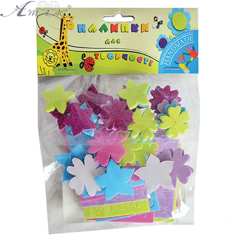 Наклейки 1 Вересня Квіточки-1 234 шт кольорові, м'які з блискітками 950557