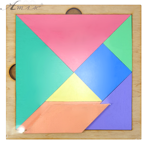 Танграм ЦВЕТНОЙ с двух сторон из фанеры на МДФ основании 20 х 20 см AS-7145 фото 2 Танграм ЦВЕТНОЙ с двух сторон из фанеры на МДФ основании 20 х 20 см AS-7145 фото 2