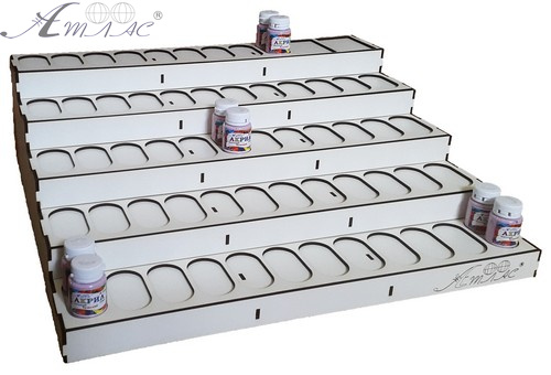 Подставка под Краску Атлас 20 мл, 57+2 ячеек из МДФ AS-4288 Подставка под Краску Атлас 20 мл, 57+2 ячеек из МДФ AS-4288